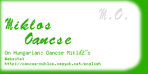 miklos oancse business card